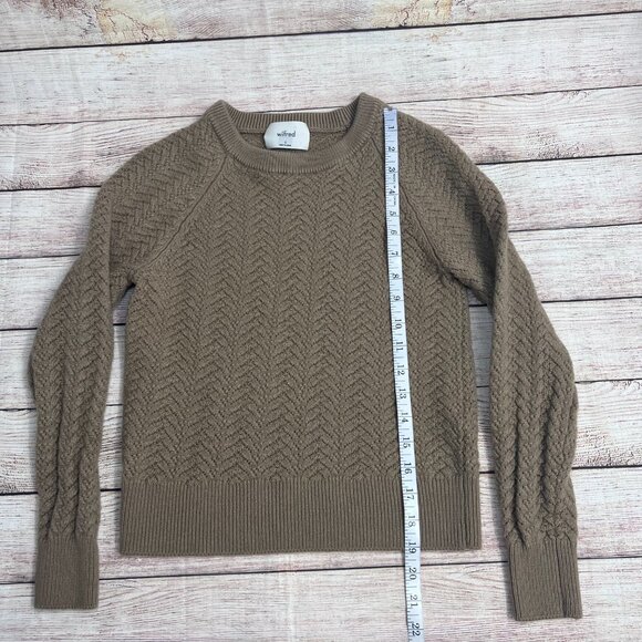 Wilfred Arbor Textured Knit Sweater Size Small Taupe Crewneck Pullover Aritzia - Picture 6 of 8